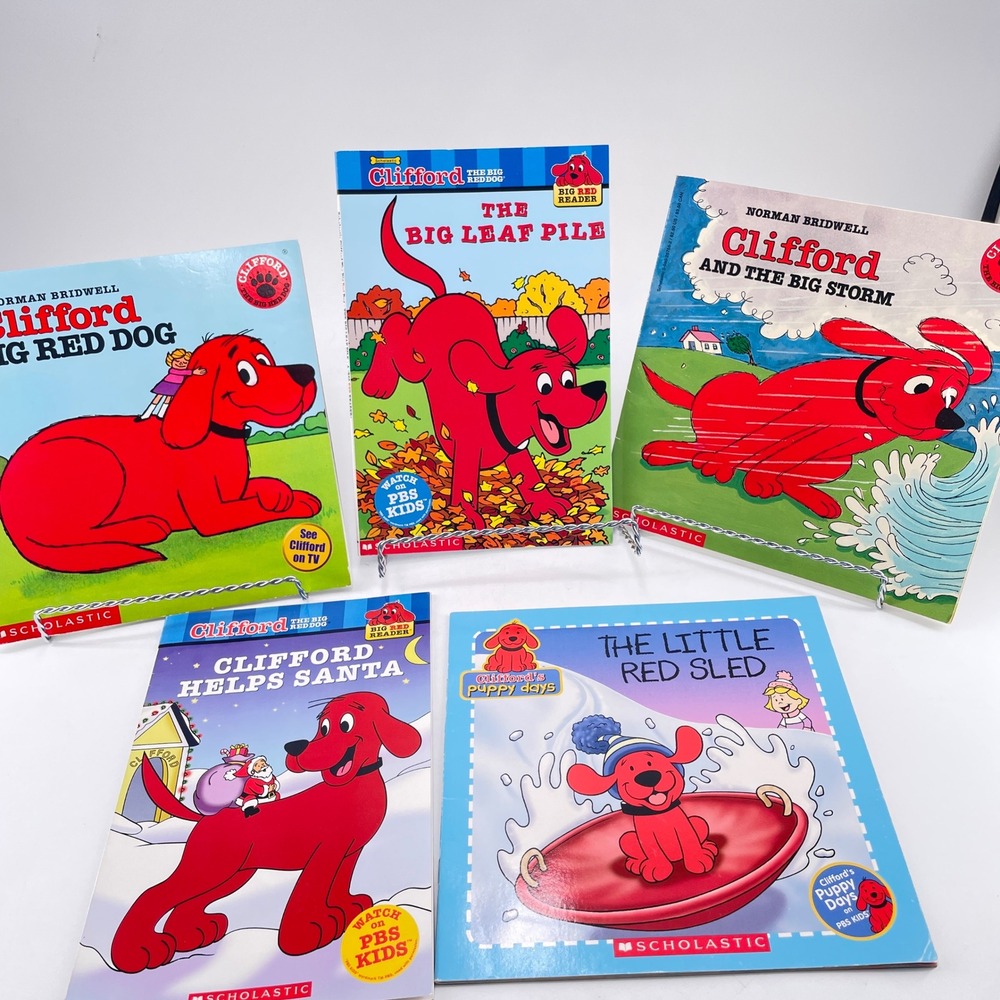 Clifford the Big Red Dog Scholastic Book Lot of 5 Seasonal winter fall storms